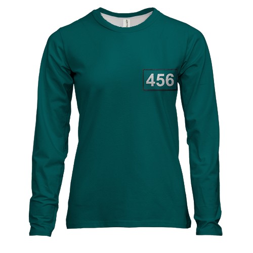 Женский 3D лонгслив Игра в Кальмара - персонаж 456