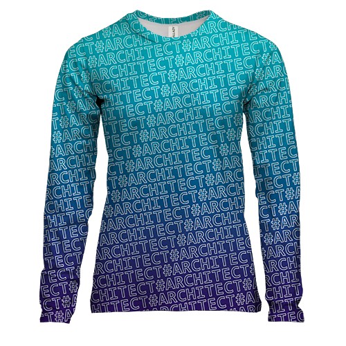 Женский 3D лонгслив с хештегом #architect