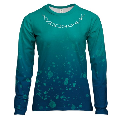 Женский 3D лонгслив с мазками "Художник"