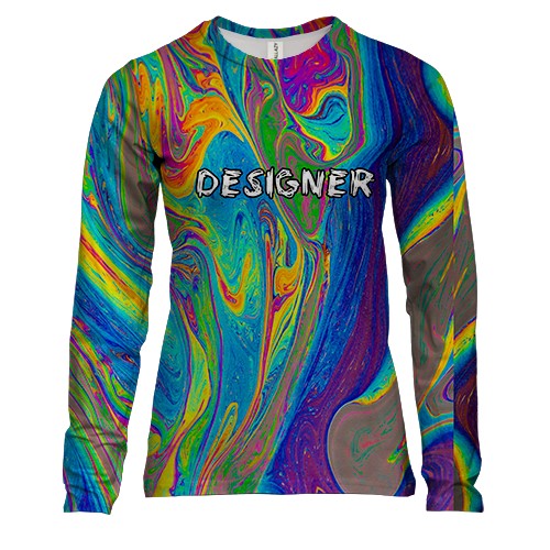 Женский 3D лонгслив с разводами "Designer"