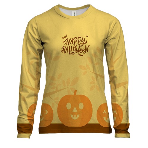 Жіночий 3D лонгслів Happy Halloween art