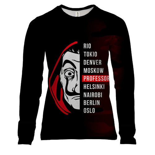 Женский 3D лонгслив Бумажный дом