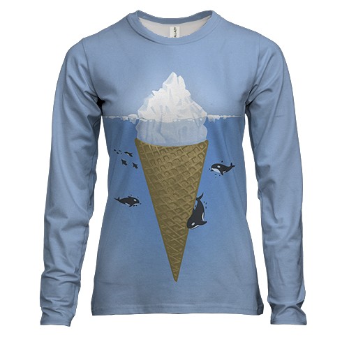 Женский 3D лонгслив Мороженое-айсберг