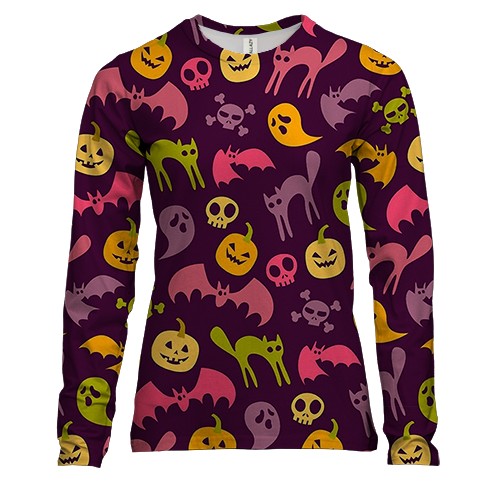 Жіночий 3D лонгслів з атрибутами Halloween (АРТ)