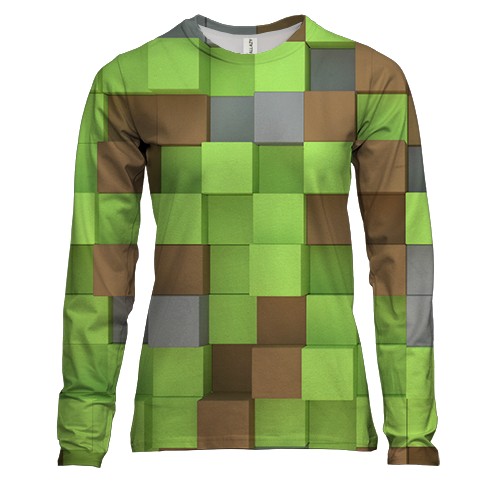 Женский 3D лонгслив Minecraft Cubes