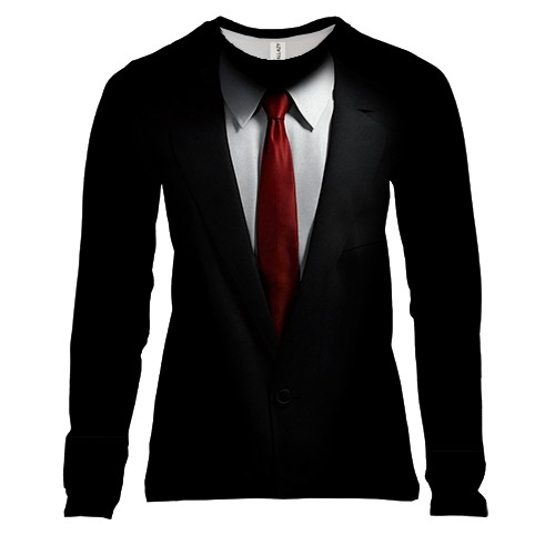 Женский 3D лонгслив Hitman - костюм агента 47 (2)