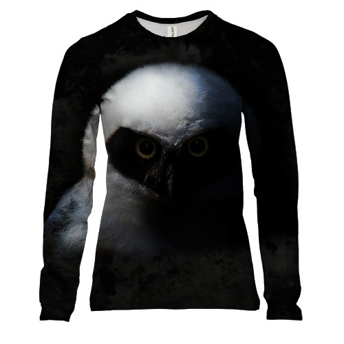 Женский 3D лонгслив "Совенок"