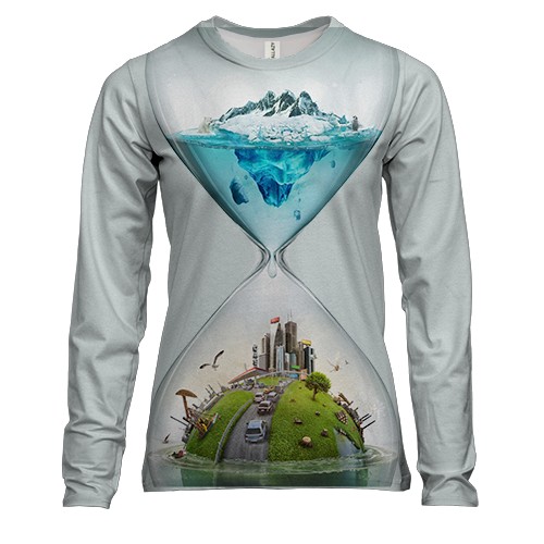 Женский 3D лонгслив Глобальное потепление