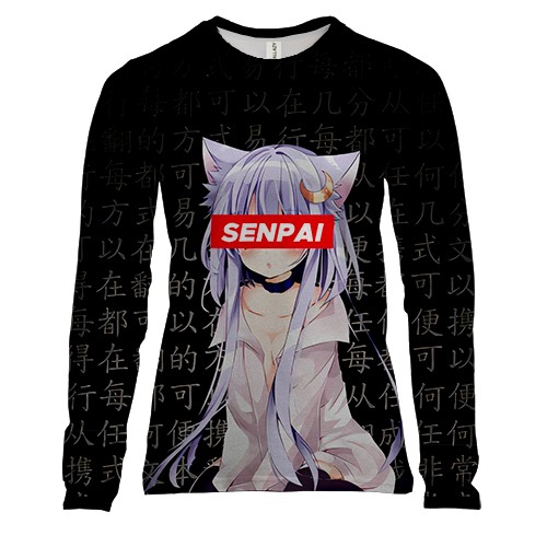Женский 3D лонгслив Senpai Anime