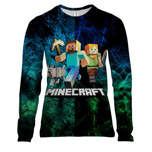 Женский 3D лонгслив Minecraft (Майнкрафт)