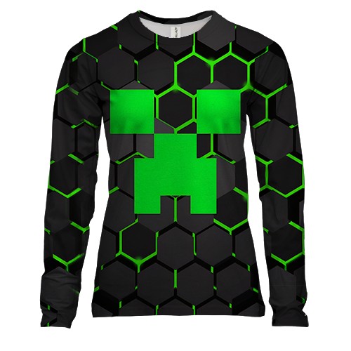 Женский 3D лонгслив Minecraft Creeper