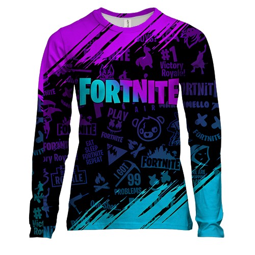 Женский 3D лонгслив Fortnite Purple