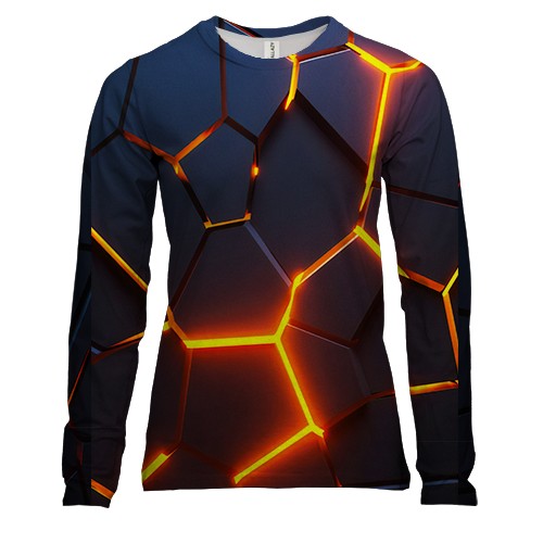 Женский 3D лонгслив "Пламя внутри"