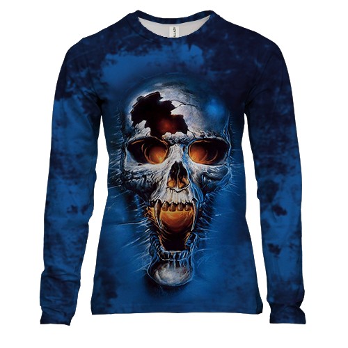 Женский 3D лонгслив Hell Skull