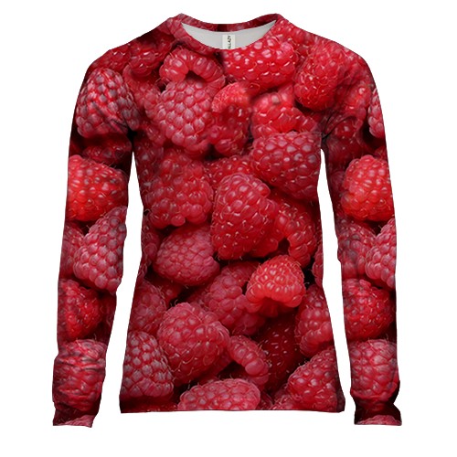 Женский 3D лонгслив с малиной