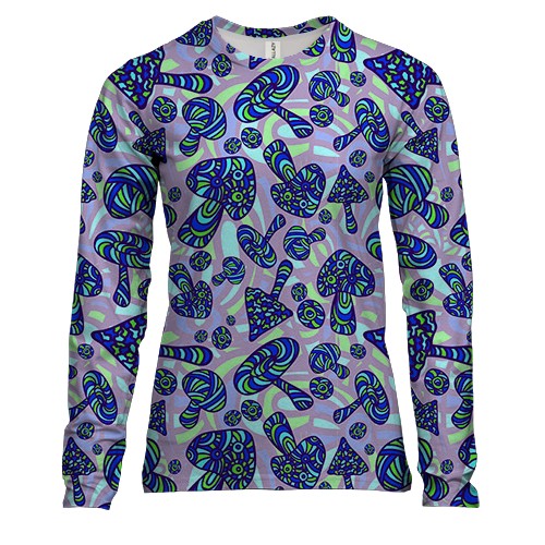 Женский 3D лонгслив с грибочками