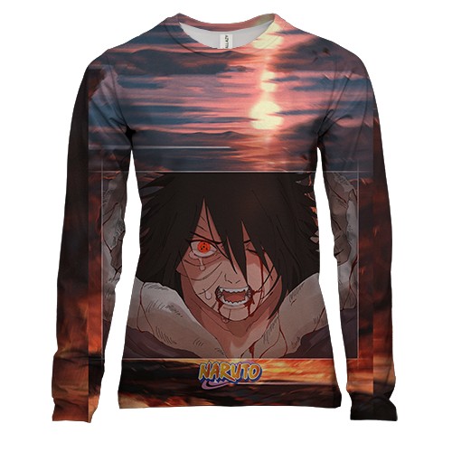 Женский 3D лонгслив Sasuke Uchiha 5