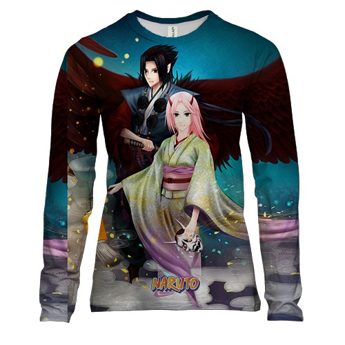 Женский 3D лонгслив Sasuke and Sakura