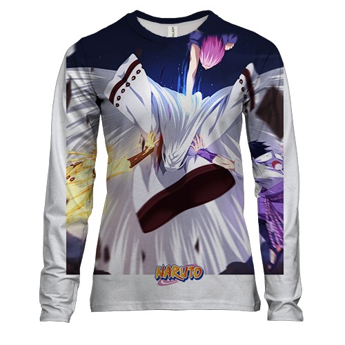 Женский 3D лонгслив Naruto and Sasuke 11