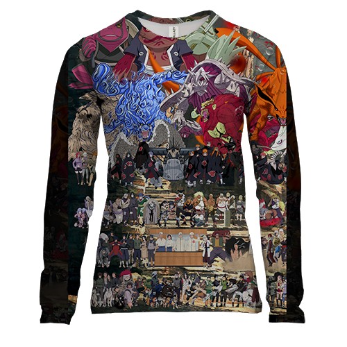 Жіночий 3D лонгслів Naruto all characters