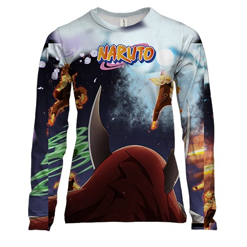 Женский 3D лонгслив Naruto fighting