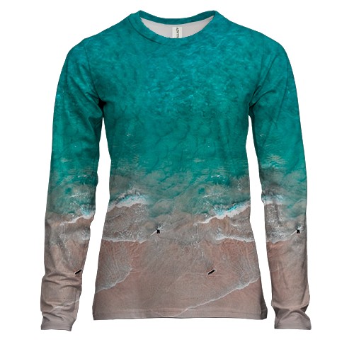 Женский 3D лонгслив Берег океана