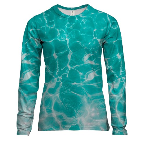 Женский 3D лонгслив Морская вода