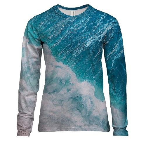 Женский 3D лонгслив Морской прибой