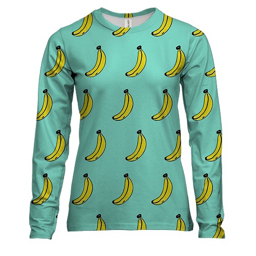 Женский 3D лонгслив с бананами