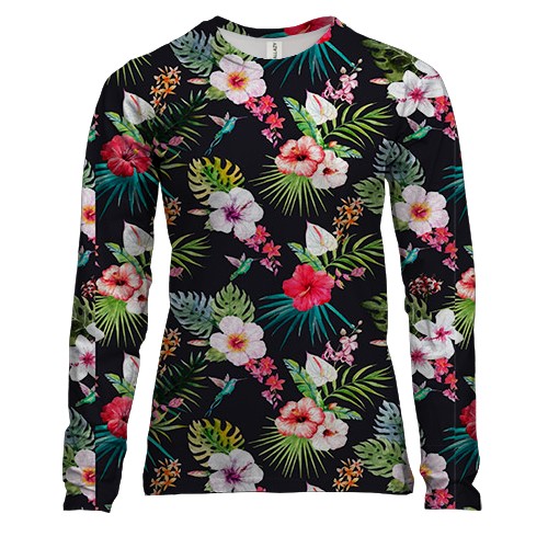 Жіночий 3D лонгслів з намальованими квітами (2)