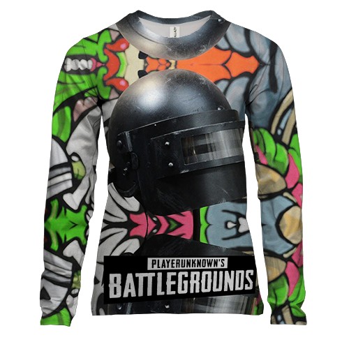 Жіночий 3D лонгслів со шлемом із PUBG