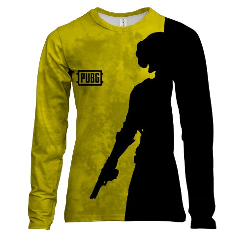 Жіночий 3D лонгслів PUBG | ПАБГ YELLOW