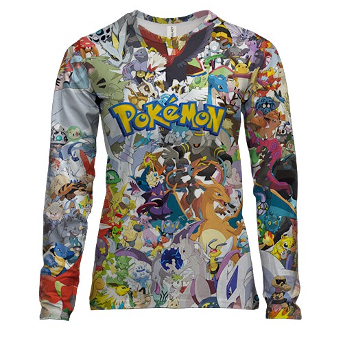 Женский 3D лонгслив с Покемонами (2)
