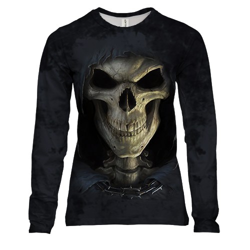 Жіночий 3D лонгслів Прорив черепа (2)