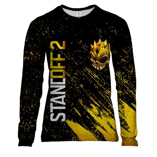 Женский 3D лонгслив Standoff 2 Gold skull (2)
