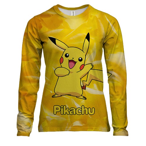 Жіночий 3D лонгслів Pikachu