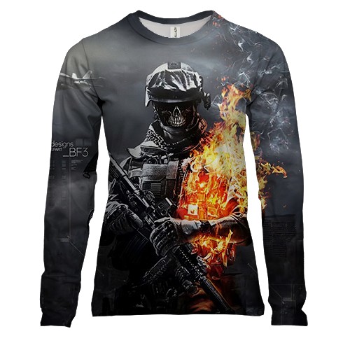 Женский 3D лонгслив Battlefield V