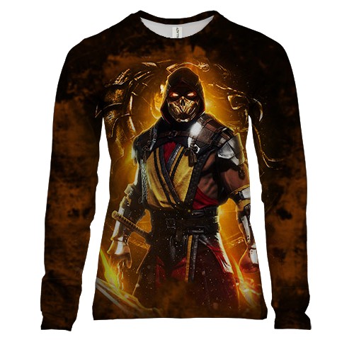 Жіночий 3D лонгслів Mortal Kombat - Scorpion