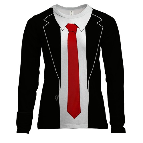 Жіночий 3D лонгслів Hitman - костюм агента 47