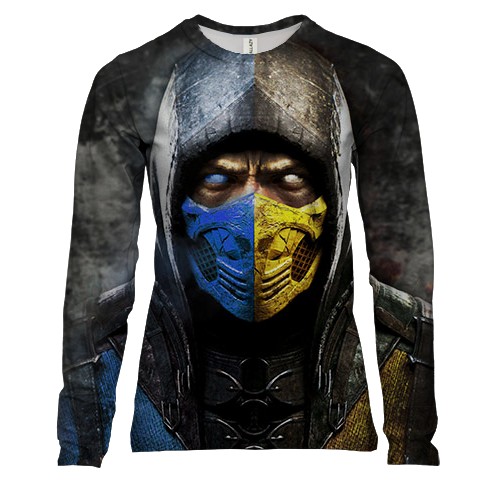 Женский 3D лонгслив Mortal Kombat - Sub Zero VS Scorpion