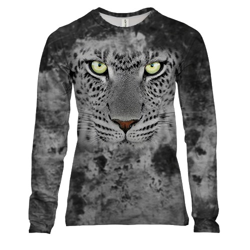 Женский 3D лонгслив "Снежный Барс"