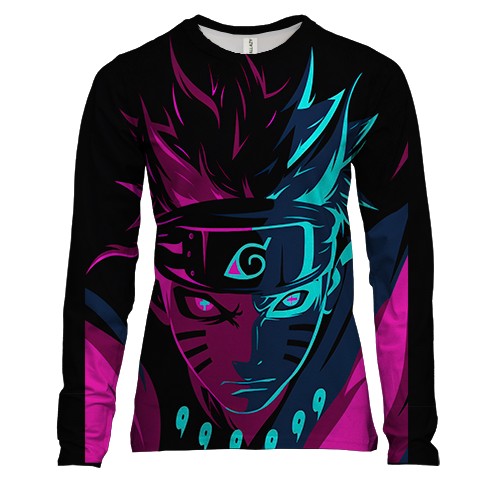 Женский 3D лонгслив с футуристичным Наруто