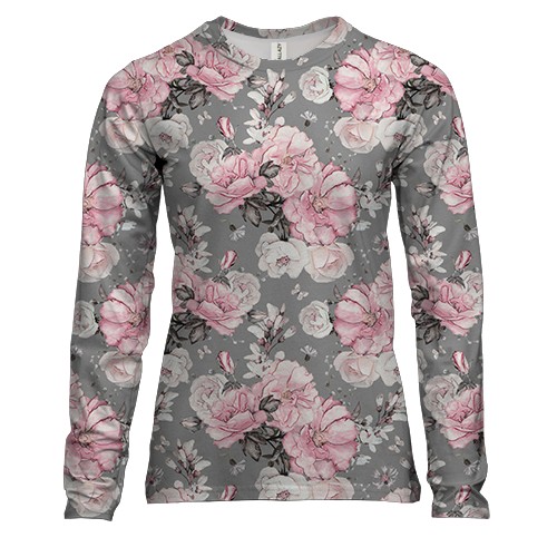 Женский 3D лонгслив «Розовые розы»
