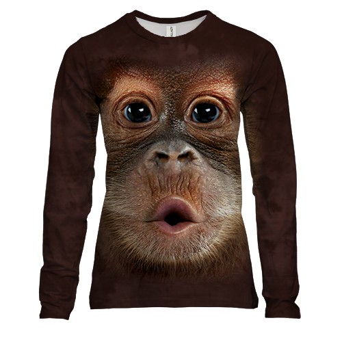 Женский 3D лонгслив с орангутангом