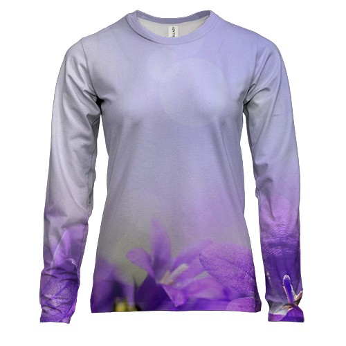 Жіночий 3D лонгслів з ліловими квітами
