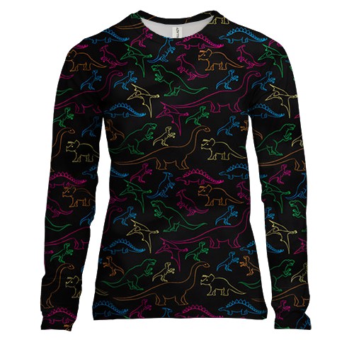 Жіночий 3D лонгслів «Динозаври»