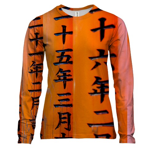 Жіночий 3D лонгслів Ієрогліфи.