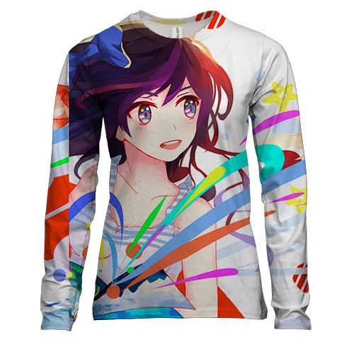 Жіночий 3D лонгслів Anime girl.