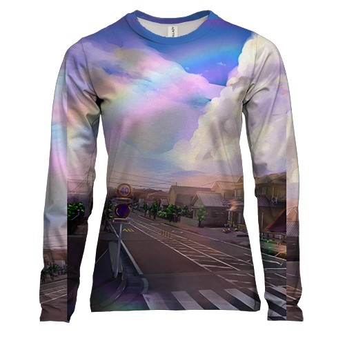 Женский 3D лонгслив Аниме пейзаж