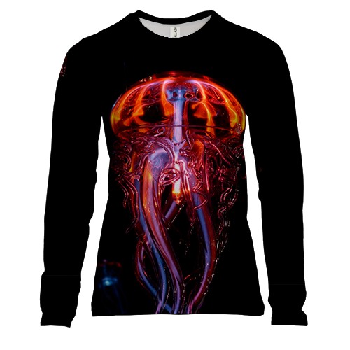 Женский 3D лонгслив Стекляная медуза